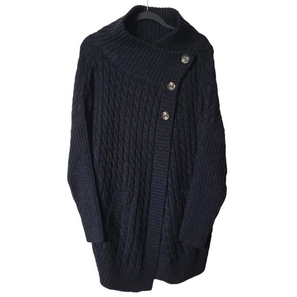 Reitmans Navy Cowl Neck Cable Knit Sweater Size XXL - Picture 1 of 7
